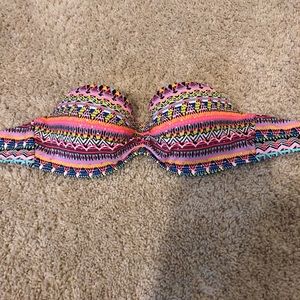 strapless printed Bandeau bikini top